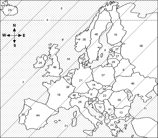 Map Of Europe Key